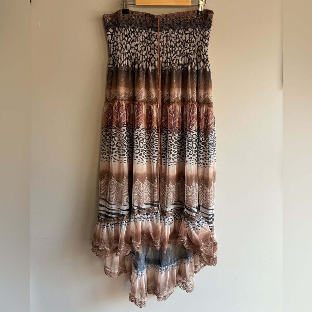 Y2K Lapis Multi-patterned Tiered Skirt or Dress